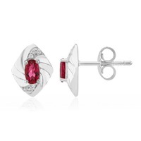 Cavill Silberohrringe Damen 0,41Ct Rubellit Oval Zirkone Rhodiniert