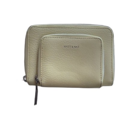 Matt & Nat Webber SM Vegan Zip Wallet Pastel Yellow, Recycled Lining