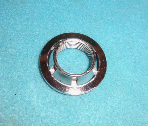 1968-71 MOPAR A, B, E-BODY LEFT REMOTE REAR VIEW DOOR MIRROR CHROME BEZEL / NUT 