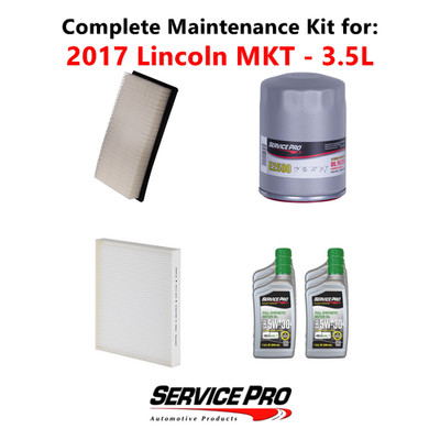 2017 Lincoln MKT 3.5L Complete Oil, Air & Cabin Filter Kit (5W-30)