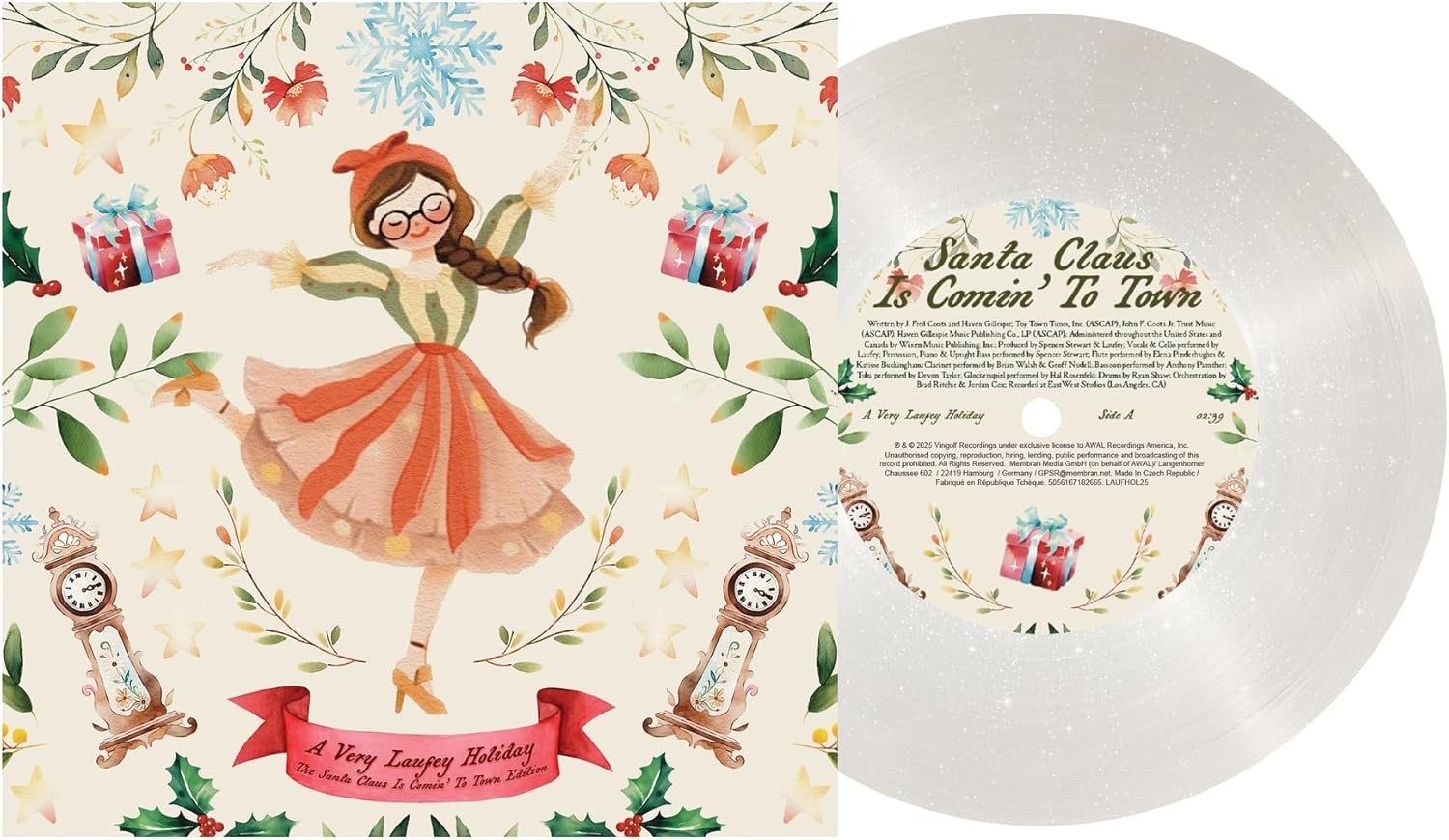 Laufey A Very Laufey Holiday Santa Claus Is Comin’ To Town Snow Globe 7"" Single