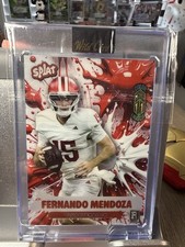 Fernando Mendoza VERDADERO 1/1 🔥 COMBINACIÓN DE COLORES SPLAT SSP Rookie Wild Card RARO QB