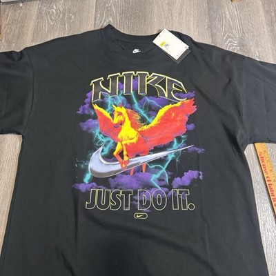 Nike Pegasus Logo Men's Black T-Shirt Oversized Sz Small NEW FJ1089-010