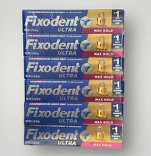 Fixodent ULTRA Max Hold Denture CREAM 2.2oz ( 6 Pack )