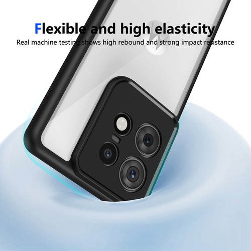 For Motorola Edge 50 Pro, Shockproof Soft Bumper Acrylic Transparent Cover Case - Picture 12 of 21