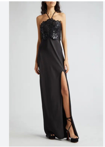 Ramy Brook Mora Black Gown Halter neck Sleeveless Formal NWT $950 Size 6 #Prom - Picture 9 of 13