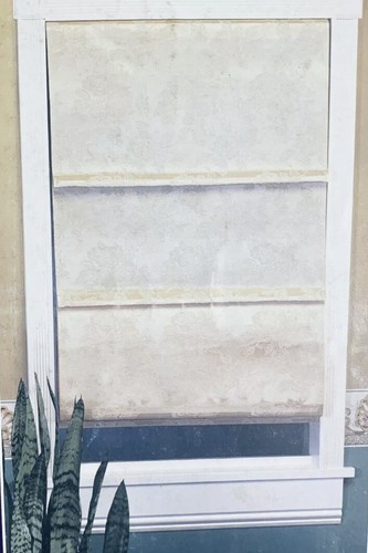 Lot Of 2 ~ Linen Look Cream~ 30” X 72” Fabric Blinds/Roman Shades - Picture 5 of 7
