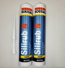 2X SOUDAL SILIRUB N NEUTRAL CURE LOW MODULUS SEALANT 300ML WHITE DATED 11/22