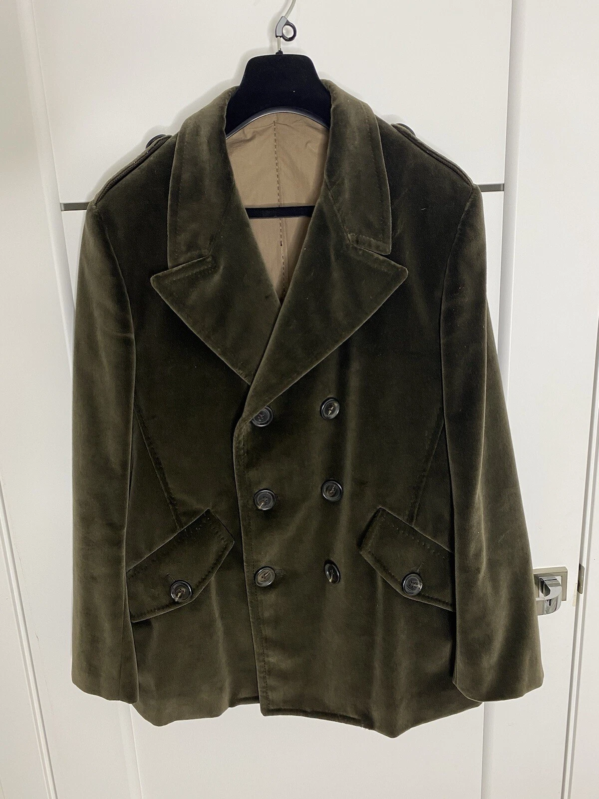 Cappotto da ufficiale doppio seno Bottega Veneta velluto taglia 50