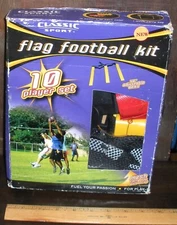 Flag Football Set w/ 10 Belts one size fits 10-48" waist 5 each color Unused Box