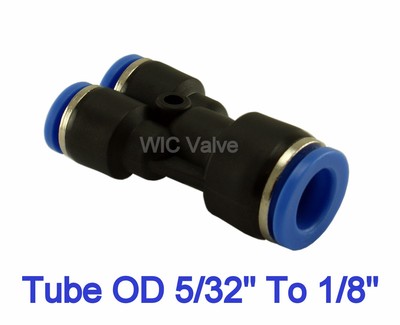 Pneumatic Reduced Y Union Tube OD 5/32 To 1/8 Air Push In 3 Way Fitting 5 Pieces