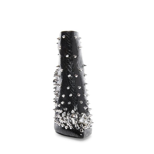 Steve Madden Viceroy Black Stiletto Heel Pointed Toe Embellished Fashion Boots - Picture 4 of 5