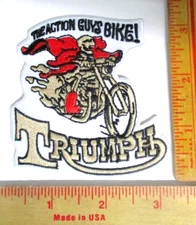 Triumph patch vintage collectible old British motorcycle biker memorabilia