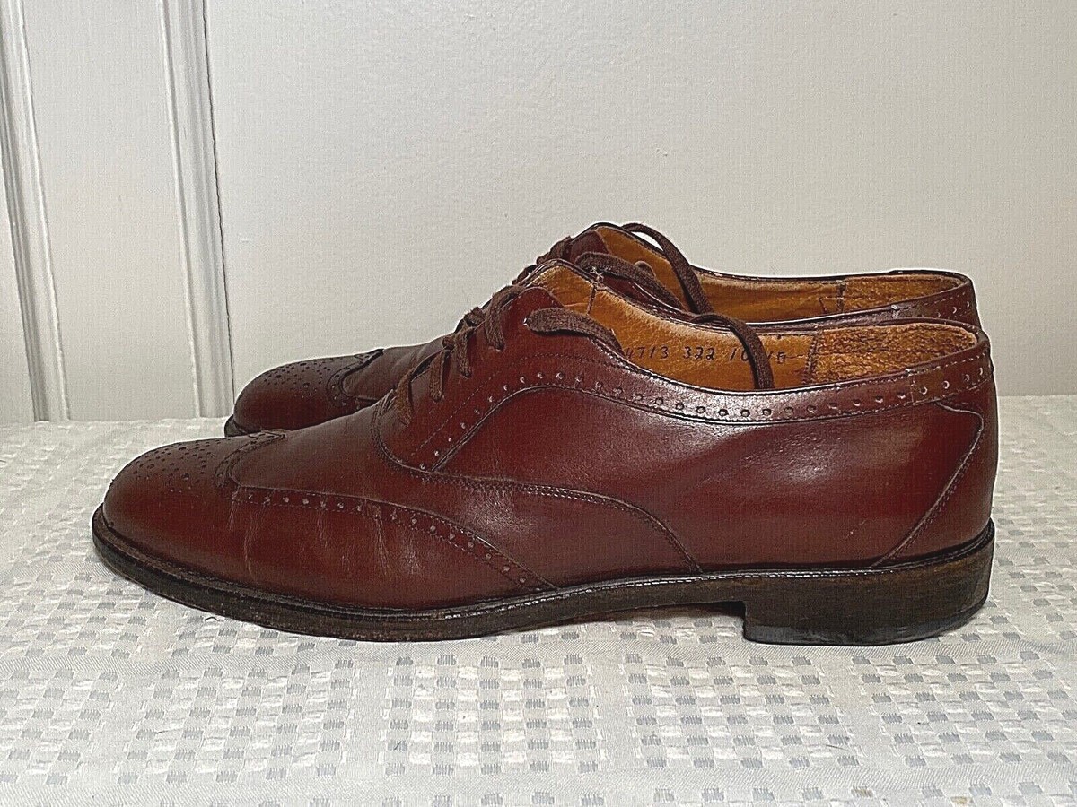 Salvatore Ferragamo Wingtip Shoes Men Size 10.5 C Brown Cap Toe Brogue Oxford SALVATORE FERRAGAMO Size 10.5 Brown Leather Wingtip Brogue  main image 2