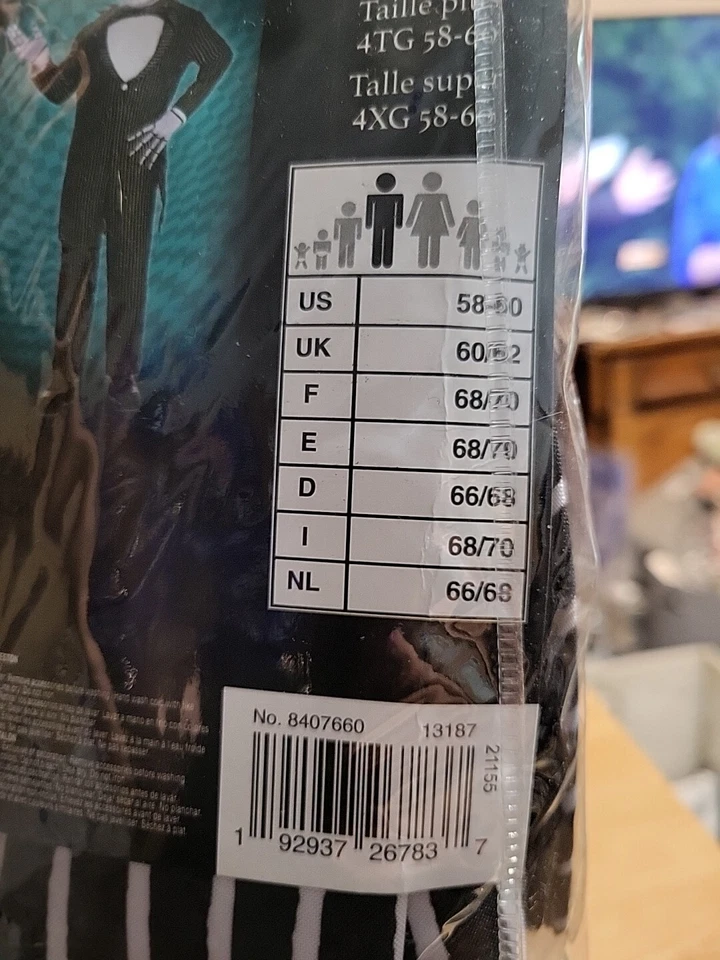 Disguise Men's Plus Size Jack Skellington Prestige Adult 58-60 #4104 #4120 #4113 - Image 3 of 3