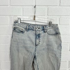 Lands End High Rise Straight Jeans Womens 10 Petite Light Wash