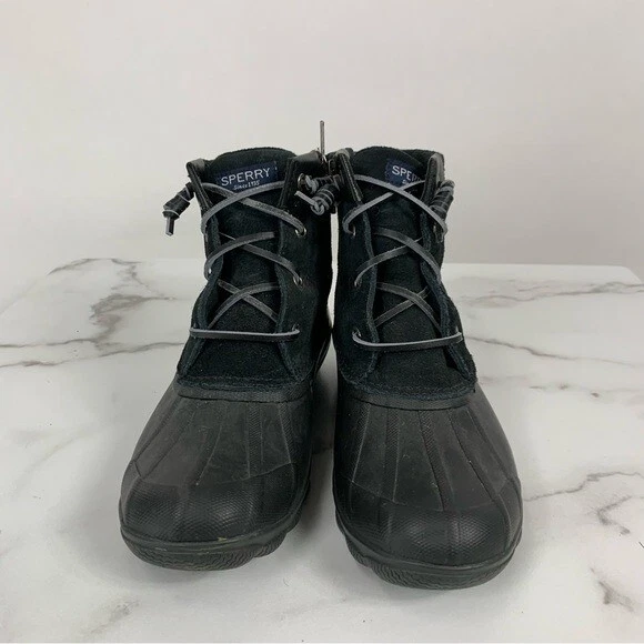 Sperry Syren Suede Gulf Duck Boot Black Booties 6 eBay