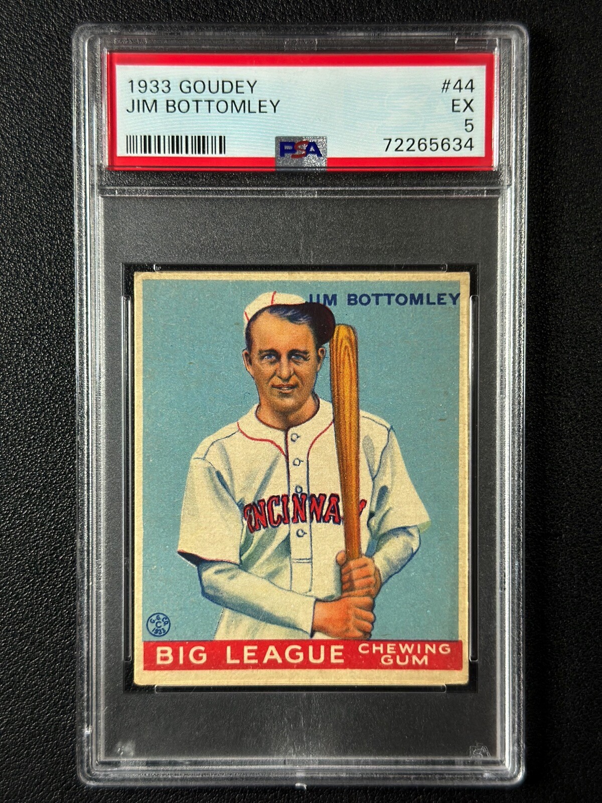 1933 GOUDEY BASEBALL SETBREAK PSA 5 JIM BOTTOMLEY #44 5634