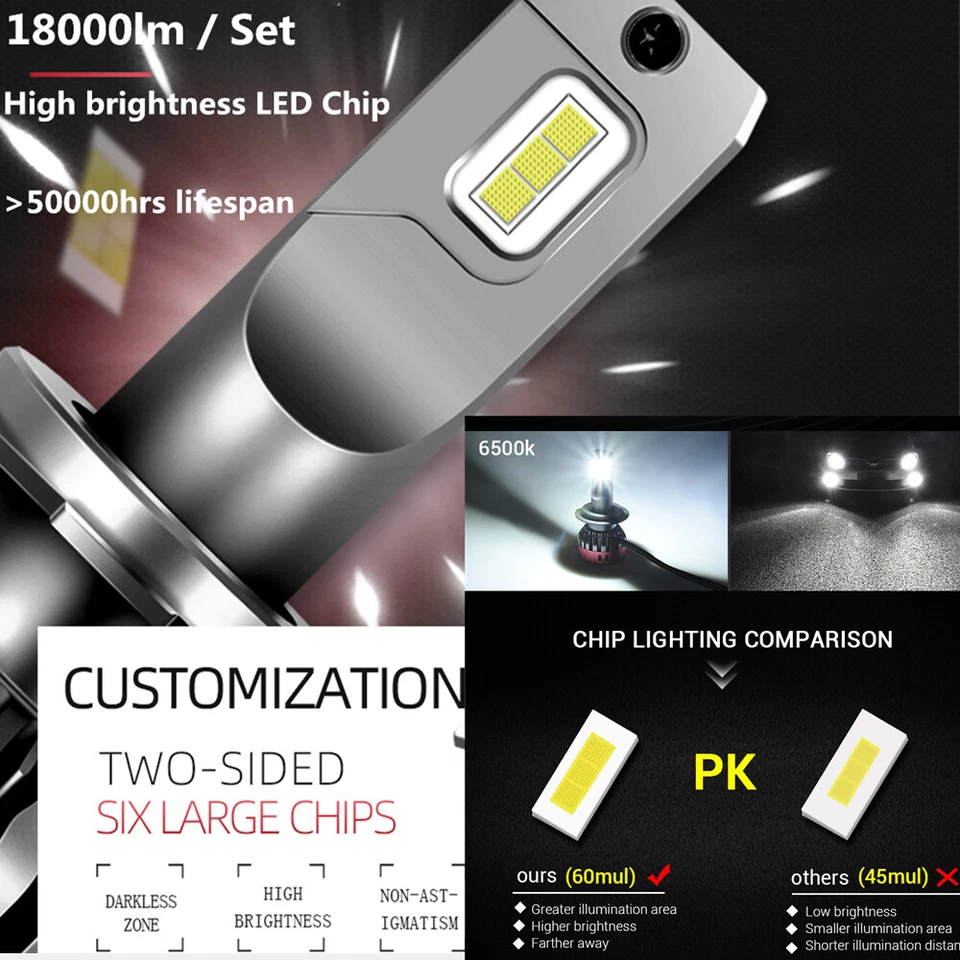 For Hyundai Santa Fe CM Series 1 2007 2008 4x Headlight Globes Full Dipped Beam  - image 2 of 4