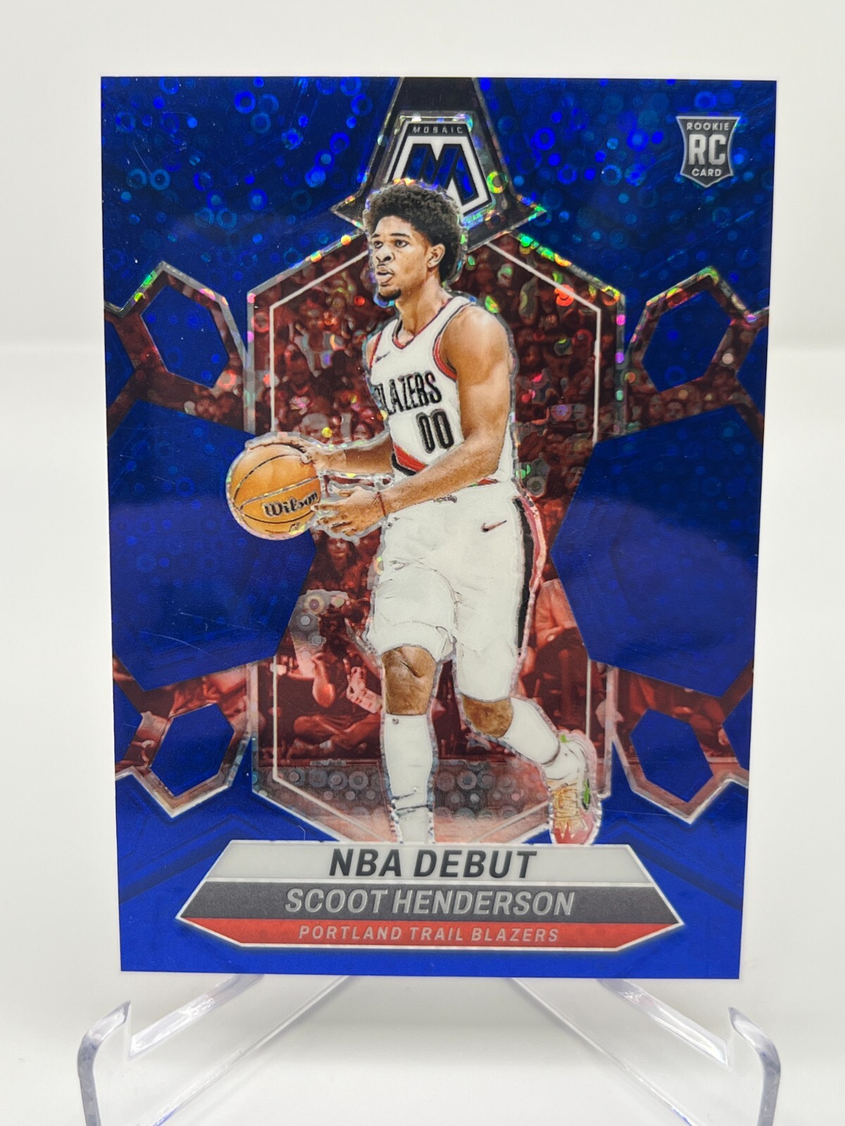 2023-24 PANINI MOSAIC BASKETBALL SCOOT HENDERSON RC DEBUT 16/85 BLUE FAST BREAK