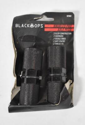 Black Ops Knurled Pro Black 3/8'' Axle Bicycle Pegs Pair Alloy Double Sided 92982