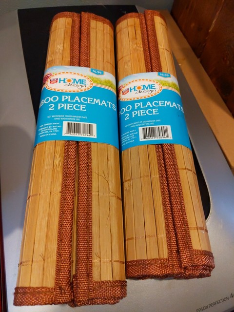 4 Natural Bamboo Placemats Eco-Friendly Non-Slip Mats ...