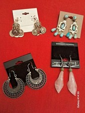 Earrings 4 Different Pair Women, Tulip., Dangle, Roman Coins 