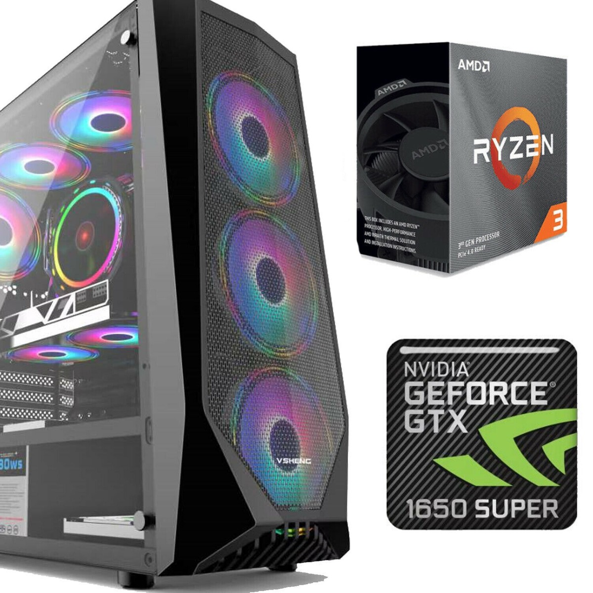 Computer Ryzen 1650 Super WTS- Custom Gaming PC AMD Ryzen 3200G