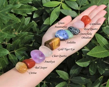 Beginners Crystal Kit, 10 pcs In Velvet Pouch: Most Popular Tumbled Stones Set