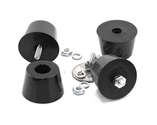 1  1/4" OD x  3/4" Height Rubber Feet for Amps & Speakers + Mounting Hardware