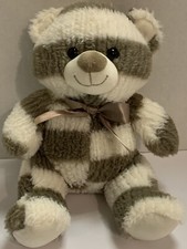 Kellytoy Soft Teddy Bear Plush Brown White Striped Stuffed Animal 13" Rare