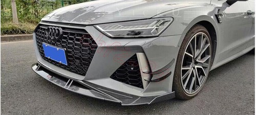 For Audi RS7 Sedan 21-2023 ABS Carbon Fiber Front Bumper Lip Body Spoiler trim*4 - Picture 4 of 4