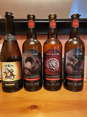 4 Empty Beer Bottles Game of Thrones Ommegang Brewery Red Dubbel Hoppy Wheat Ale