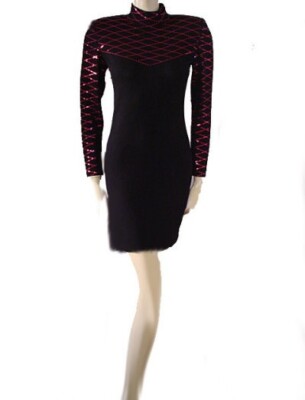 st john evening by marie gray dress GORGEOUS ST. JOHN COUTURE BY MARIE GRAY BLACK PAILLETTES EVENING GOWN Vintage Clothing & Fashions