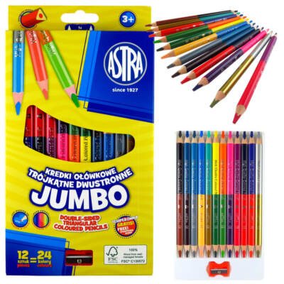 Astra Farbstifte Buntstifte Malstifte JUMBO KINDER 12Stück = 12 Farben + SPITZER
