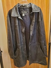 Leather Elements Black Real Leather Coat Jacket Button Up Women's Size 1x Soft
