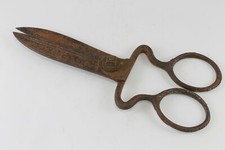Antique Handforged Big Iron Scissors Unusual Shape 1800's