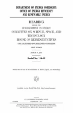 Department Of Energy Oversight: Office Of Energy Efficiency And Renewable Energy