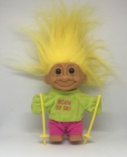 Russ Troll Born to Ski Winter Sport Ski Gear Yellow Hair Brown Eyes