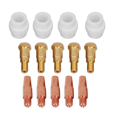 14pcs Contact Tip Gas Diffuser Tip Holder For 24KD Welding Torch(0.8mm) New