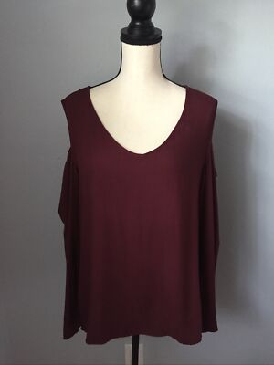 NEW CLOTH & STONE OPEN COLD SHOULDER CUTOUT VNeck Tunic Top Size Large
