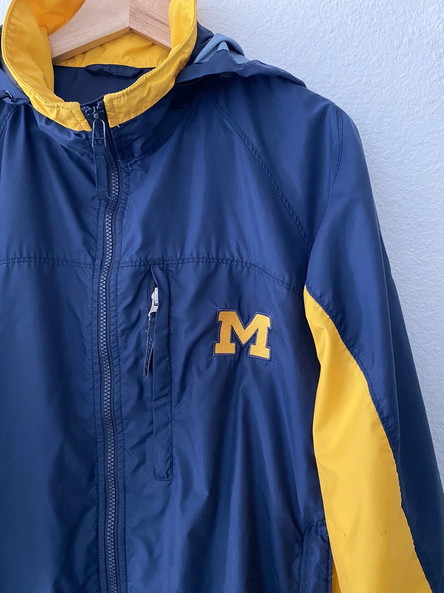 COLUMBIA University of Michigan packable rain jacket mens Size M