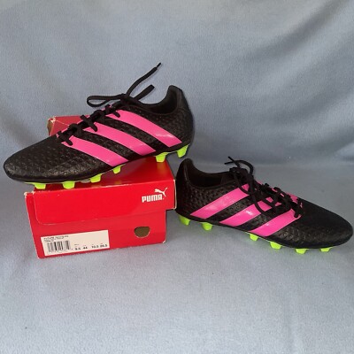 PUMA Future 18.4 FG AG Soccer Cleats US Size 10.5 Black Yellow Asphalt Hot Pink
