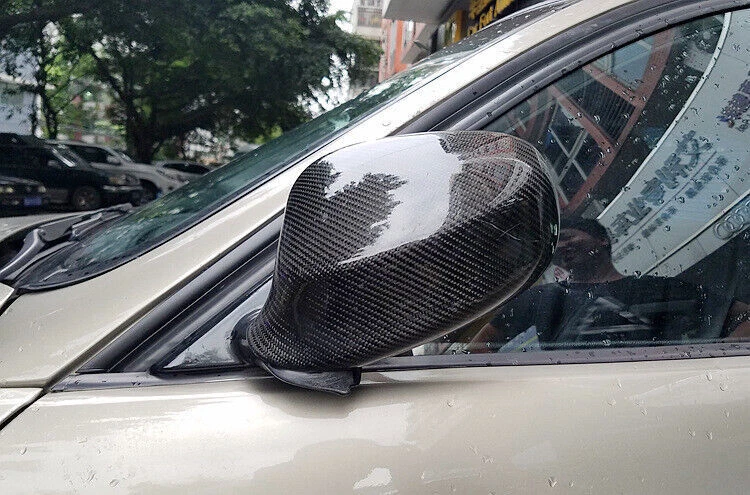 Tapas de cubierta de espejo retrovisor de fibra de carbono seco para BMW Serie 3 E90 320i 325i 330i 2004-2012 Foto 3 de 4