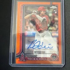 BRYCE TEODOSIO 2025 Topps Chrome Update Series  ORANGE REFRACTOR AUTO RC #/25