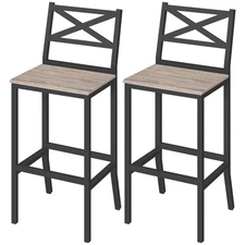 MAHANCRIS Bar Stools, Set of 2 Bar Chairs with Backrest and Footrest, 26 Tall...