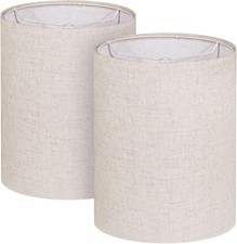 Tall Lamp Shades Set of 2 10" Top X 10" Bottom X 13" High Large Drum Lampshades