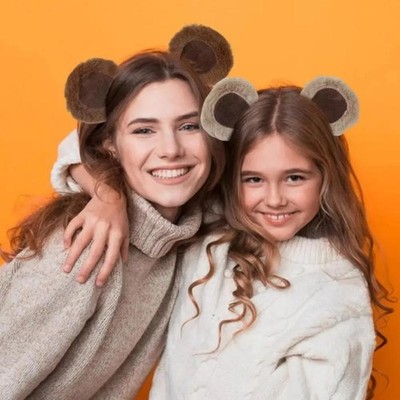 Plush Bear Ear Headbands Soft Adorable Unisex Accessory For Cosplay Ideal Gift-y