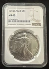 United States Mint American Eagle 1994 1 oz Silver NGC MS 69 0.999