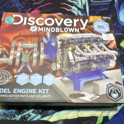 Discovery Mindblown Model Engine Kit Moving Motor Parts & LED Lights